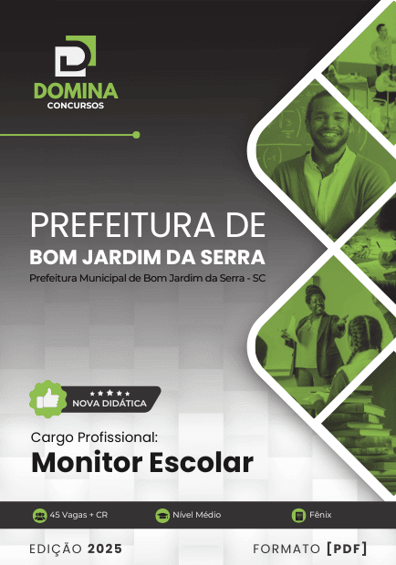 Apostila Monitor Escolar Bom Jardim Serra SC 2025